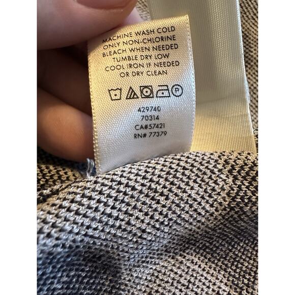 Ann Taylor XL Scallop Pattern Cardigan Black White Button Knit Retro Mod Chic - Picture 8 of 11